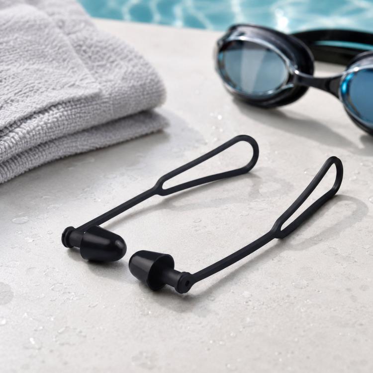 Waterproof Silicone Swimming Earplugs For Men & Women, Shower & Swim Earplugs With Cord