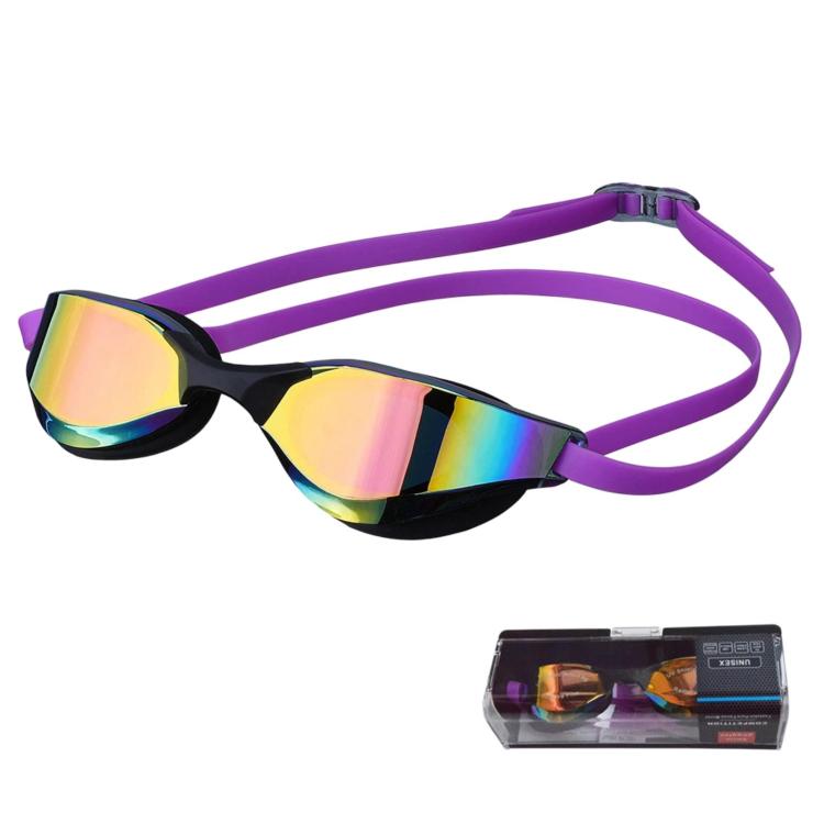JAZERO Adult Racing Anti-Fog HD Swimming Goggles, Outdoor Training Glasses For Men Women — Electroplated Black