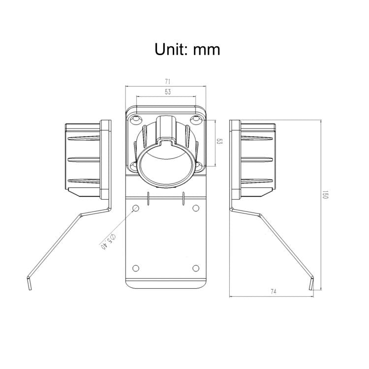EV Charging Connector Cable Holder, For J1772 US Standard
