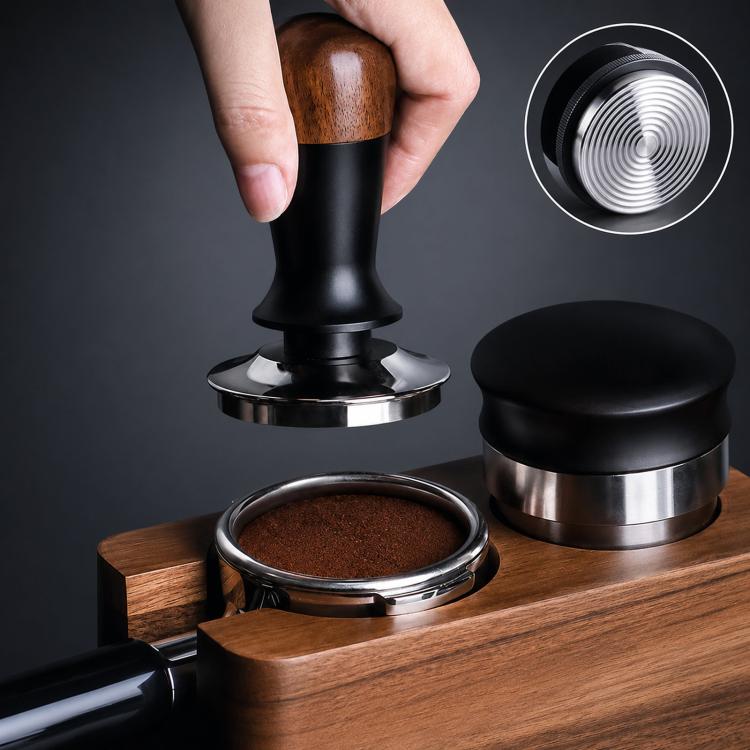 Walnut Wood Handle Coffee Constant Force Tamper — 53mm Threaded Bottom