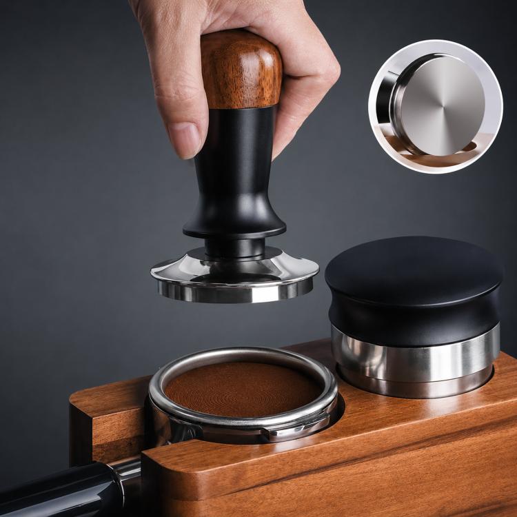 Walnut Wood Handle Coffee Constant Force Tamper — 51mm Flat Bottom