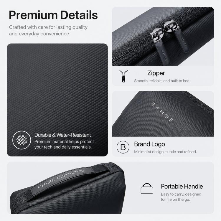BANGE BG-7885 Digital Accessories Organizer Bag Multi-Compartment Card Slots Portable Waterproof Travel Bag