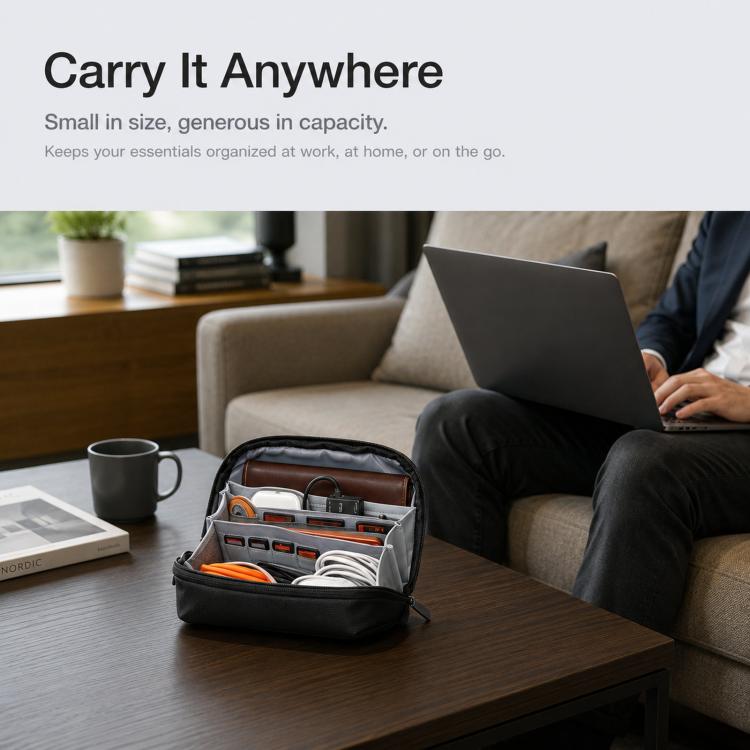 BANGE BG-7885 Digital Accessories Organizer Bag Multi-Compartment Card Slots Portable Waterproof Travel Bag