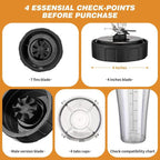 24oz Slim Replacement Cups and Lids Set For Ninja SS101 / SS100 / SS300 — view 5