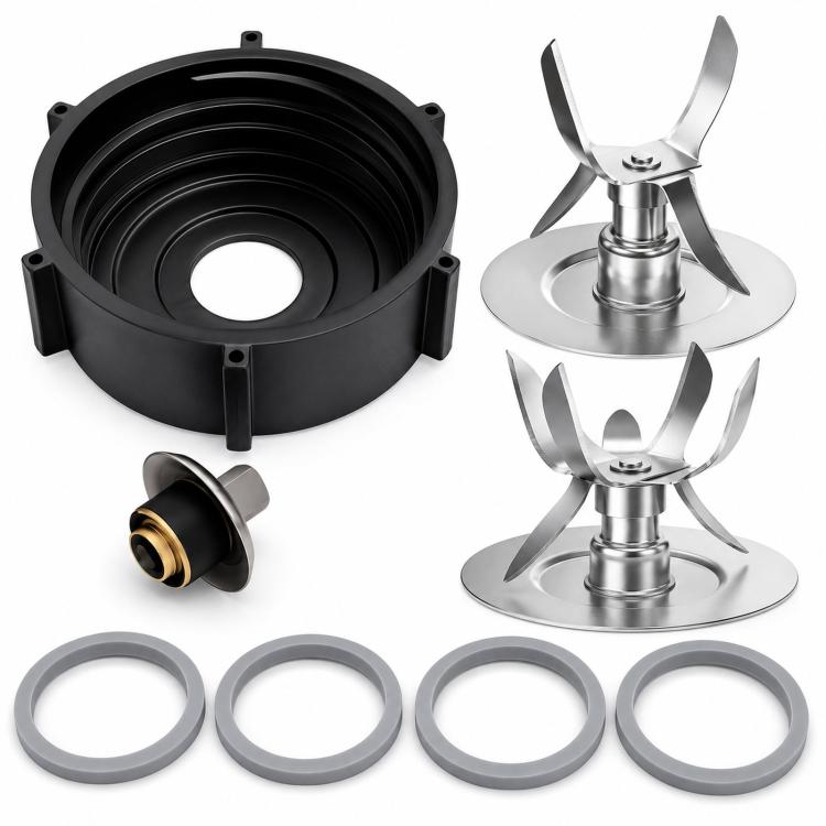 8-in-1 Blender Replacement Parts Kit For Oster Osterizer Blenders, Stainless Steel 4 & 6-Point Ice Blades, Stable 6-Rib Jar Base, Gaskets