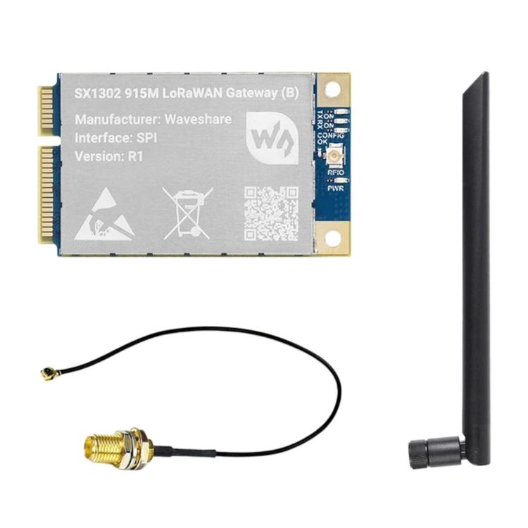 Waveshare For Raspberry Pi LoRaWAN Gateway Module Standard Mini-PCIe Socket — SX1303 868M With Expansion Board