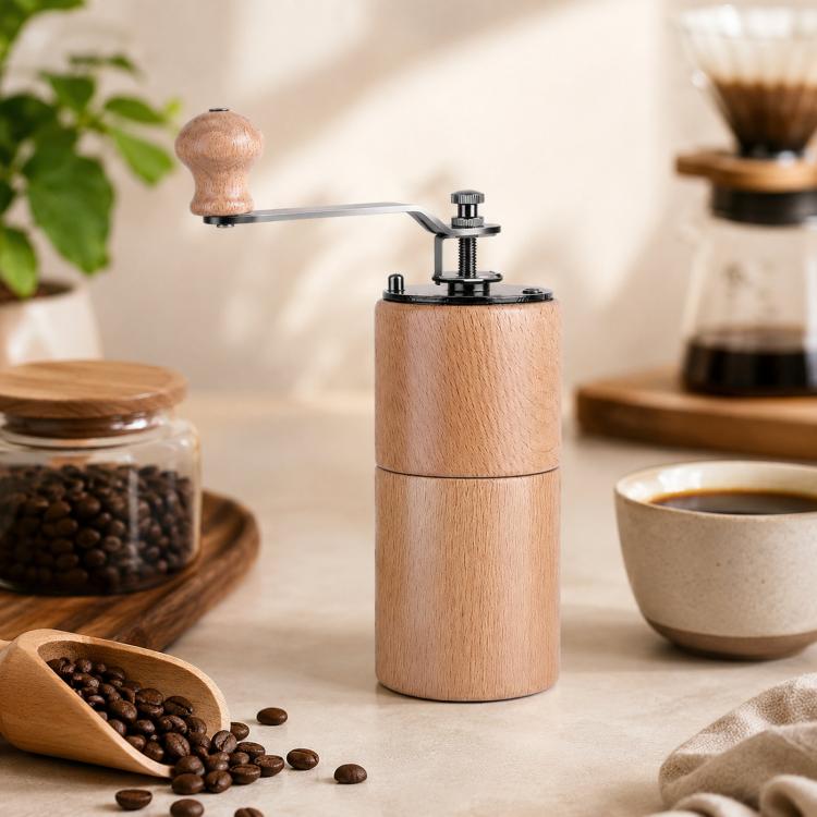 Small Portable Adjustable Hand-cranked Coffee Grinder — Beechwood Large