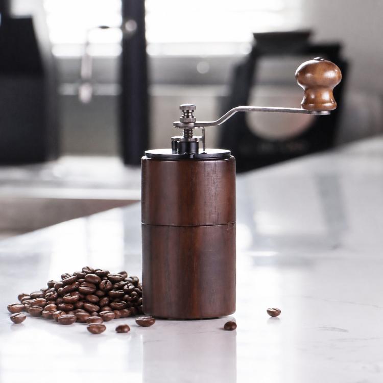 Small Portable Adjustable Hand-cranked Coffee Grinder — Black Walnut Small