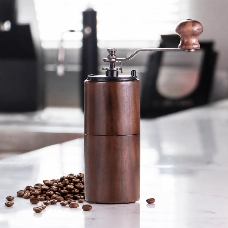Small Portable Adjustable Hand-cranked Coffee Grinder — Black Walnut Large