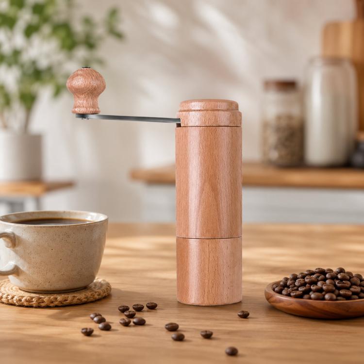 Small Portable Adjustable Hand-cranked Coffee Grinder — Beechwood Long