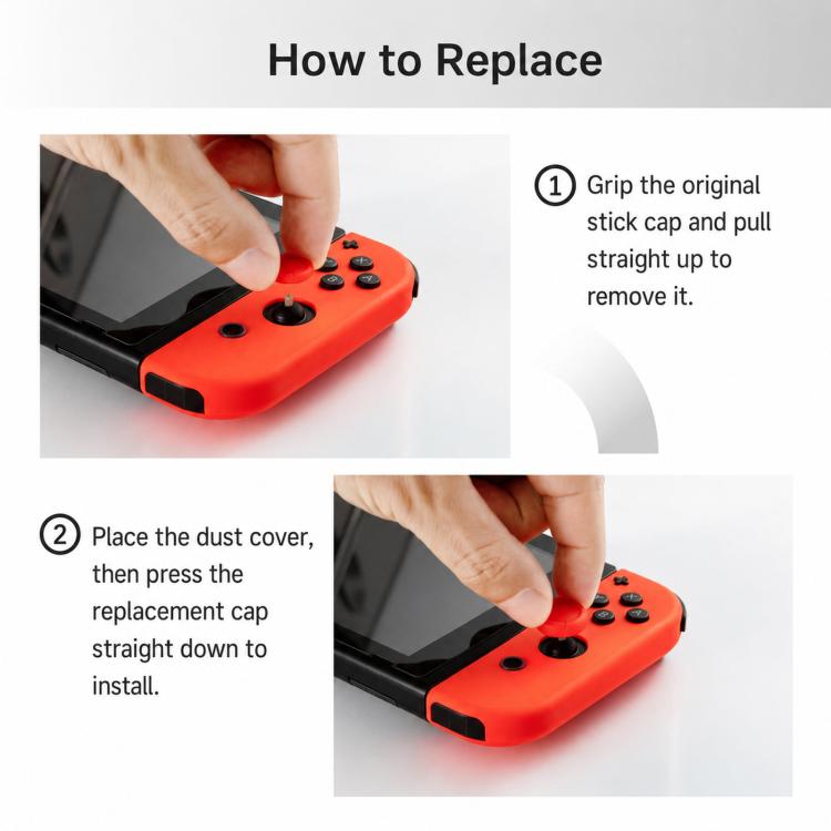GuliKit 6pcs / Pack Joystick Replacement Caps for Joy-Con, Switch OLED & Switch Lite Analog Thumb Grip Covers — view 6