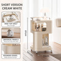 Mobile Side Table with Wheels 3-Tier Rolling Utility Cart Lockable Bedside Nightstand