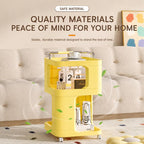 Mobile Side Table with Wheels 3-Tier Rolling Utility Cart Lockable Bedside Nightstand — view 9