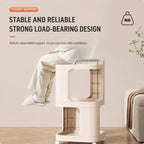 Mobile Side Table with Wheels 3-Tier Rolling Utility Cart Lockable Bedside Nightstand — view 11
