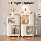 Mobile Side Table with Wheels 3-Tier Rolling Utility Cart Lockable Bedside Nightstand — view 12