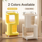 Mobile Side Table with Wheels 3-Tier Rolling Utility Cart Lockable Bedside Nightstand — view 13