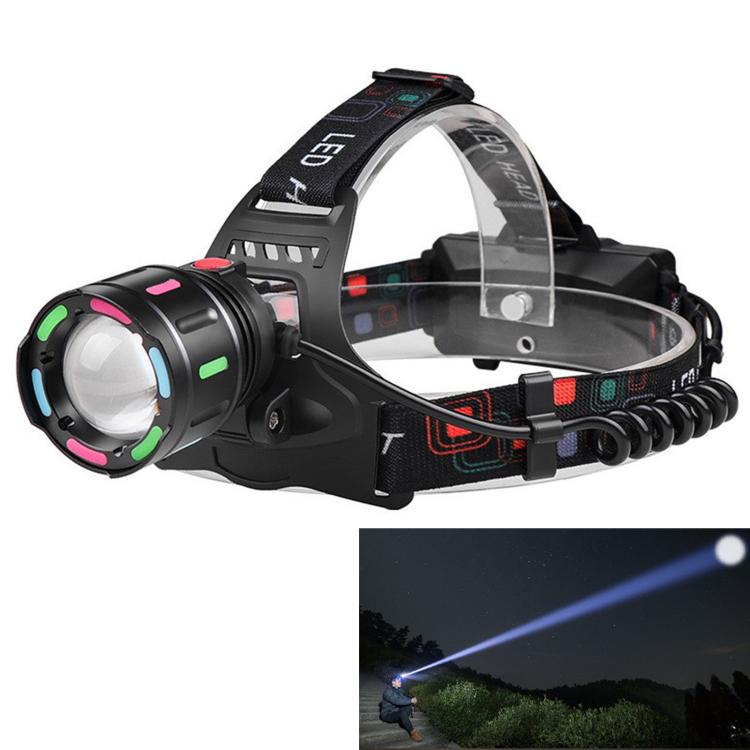 GY58 Zoomable Telescopic White Laser High Bright Headlamp Outdoor Multi-Functional LED Strip Headlight