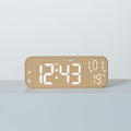 Modern LED Digital Desk Clock with Temperature Date, Silent Alarm Clock with Dual Alarm