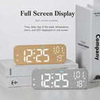 Modern LED Digital Desk Clock with Temperature Date, Silent Alarm Clock with Dual Alarm — view 7
