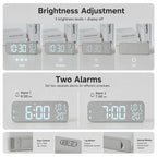 Modern LED Digital Desk Clock with Temperature Date, Silent Alarm Clock with Dual Alarm — view 8
