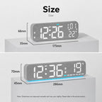 Modern LED Digital Desk Clock with Temperature Date, Silent Alarm Clock with Dual Alarm — view 11
