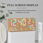 Large Display Digital Wall Clock With Temp Humidity Dual Alarm Desk Clock — view 6