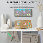 Large Display Digital Wall Clock With Temp Humidity Dual Alarm Desk Clock — view 7