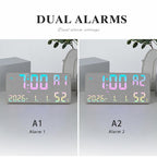 Large Display Digital Wall Clock With Temp Humidity Dual Alarm Desk Clock — view 10