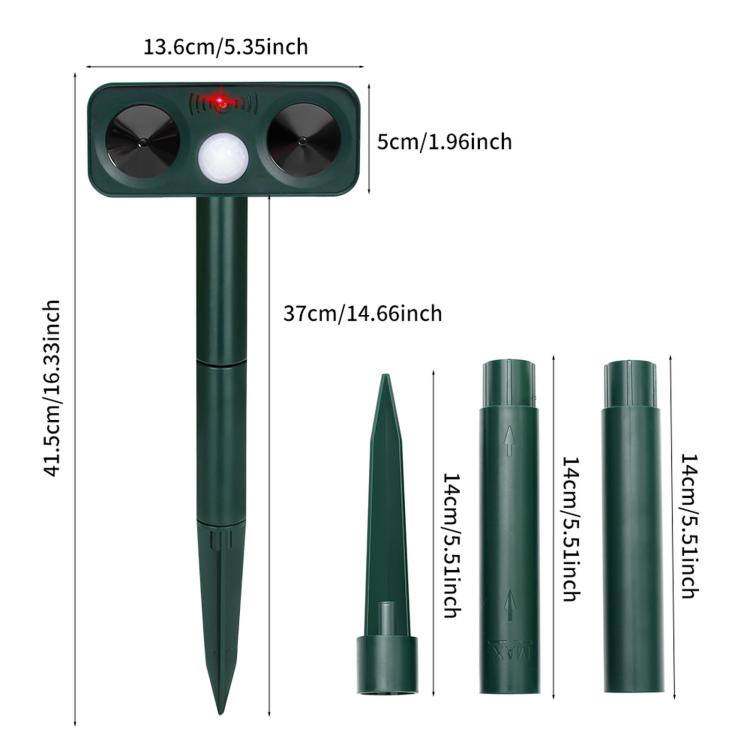 Outdoor Solar-Powered Ultrasonic Animal Repellent — 707