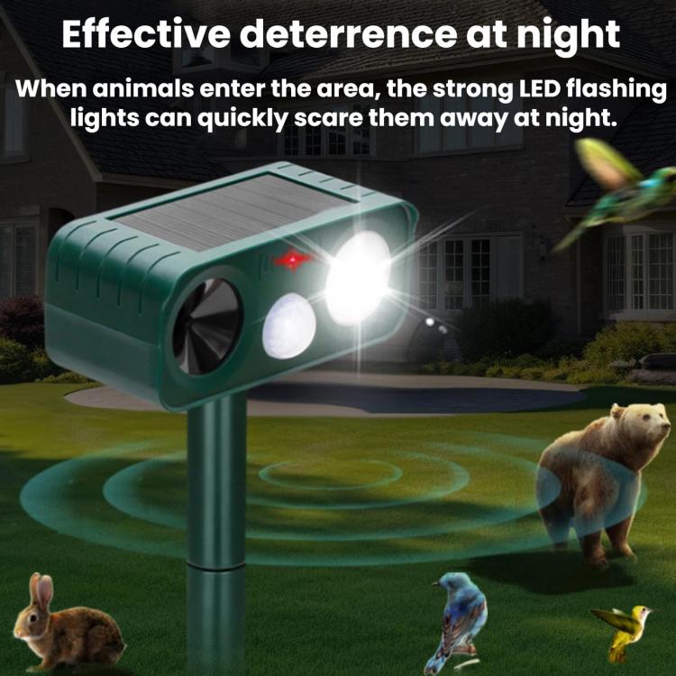 Outdoor Solar-Powered Ultrasonic Animal Repellent — 707 Standard