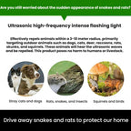 Outdoor Solar-Powered Ultrasonic Animal Repellent — 707B Strobe