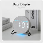 Aesthetic LED Digital Desk Clock Bedside Alarm Clock With Bottom Ambient Light, Countdown Timer, Date And Temperature — view 6