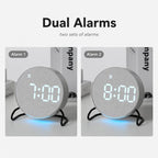 Aesthetic LED Digital Desk Clock Bedside Alarm Clock With Bottom Ambient Light, Countdown Timer, Date And Temperature — view 10