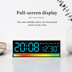 LED Digital Alarm Clock with Sound-Activated RGB Light Large Display with Date/Day/Temperature Support USB Output — view 14