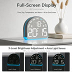 LED Digital Alarm Clock with Bottom Ambient Light Desk Clock with Temperature DST Dual Alarm — view 5
