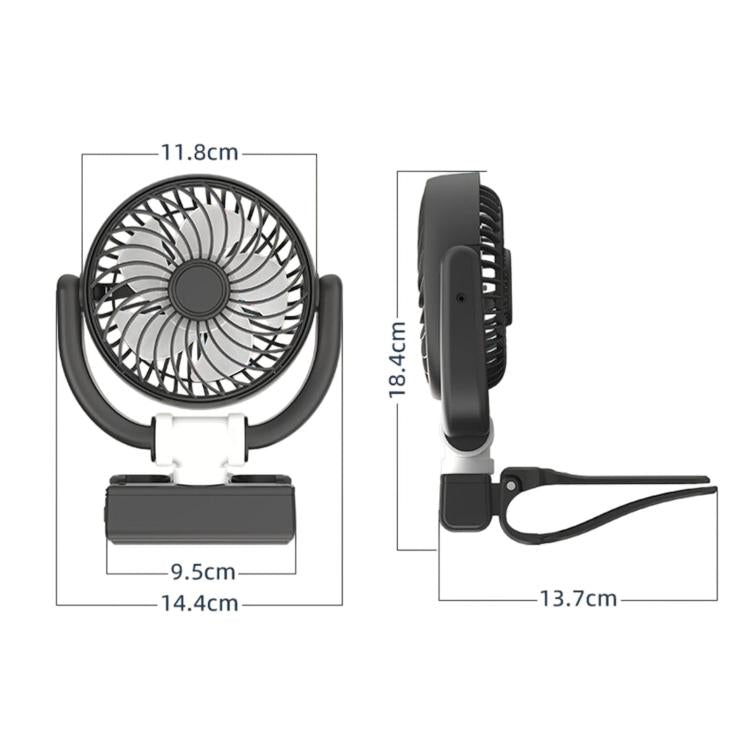 F4508 Adjustable Clip-On Front Baffle Car Fan 3-Speed Portable Quiet Cooling Fan