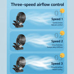 F4508 Adjustable Clip-On Front Baffle Car Fan 3-Speed Portable Quiet Cooling Fan