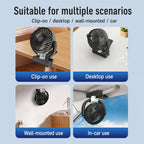 F4508 Adjustable Clip-On Front Baffle Car Fan 3-Speed Portable Quiet Cooling Fan