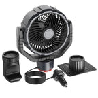 F8104 Stepless Speed Regulation Quiet Car Fan 12V/24V Angle Adjustable Truck Cooling Fan