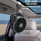 F8104 Stepless Speed Regulation Quiet Car Fan 12V/24V Angle Adjustable Truck Cooling Fan