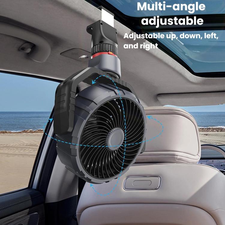 F8104 Stepless Speed Regulation Quiet Car Fan 12V/24V Angle Adjustable Truck Cooling Fan