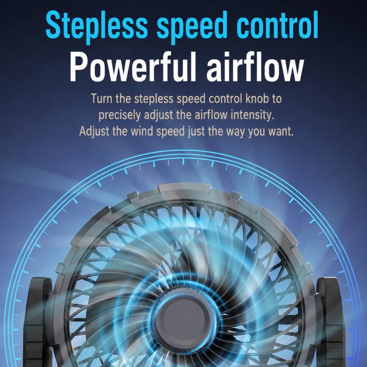 F8104 Stepless Speed Regulation Quiet Car Fan 12V/24V Angle Adjustable Truck Cooling Fan