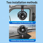 F8104 Stepless Speed Regulation Quiet Car Fan 12V/24V Angle Adjustable Truck Cooling Fan