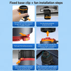 F8104 Stepless Speed Regulation Quiet Car Fan 12V/24V Angle Adjustable Truck Cooling Fan