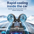 F5505 Dual-Head 3-Speed Cooling Fan With Phone Holder Angle Adjustable Low Noise Fan — view 4