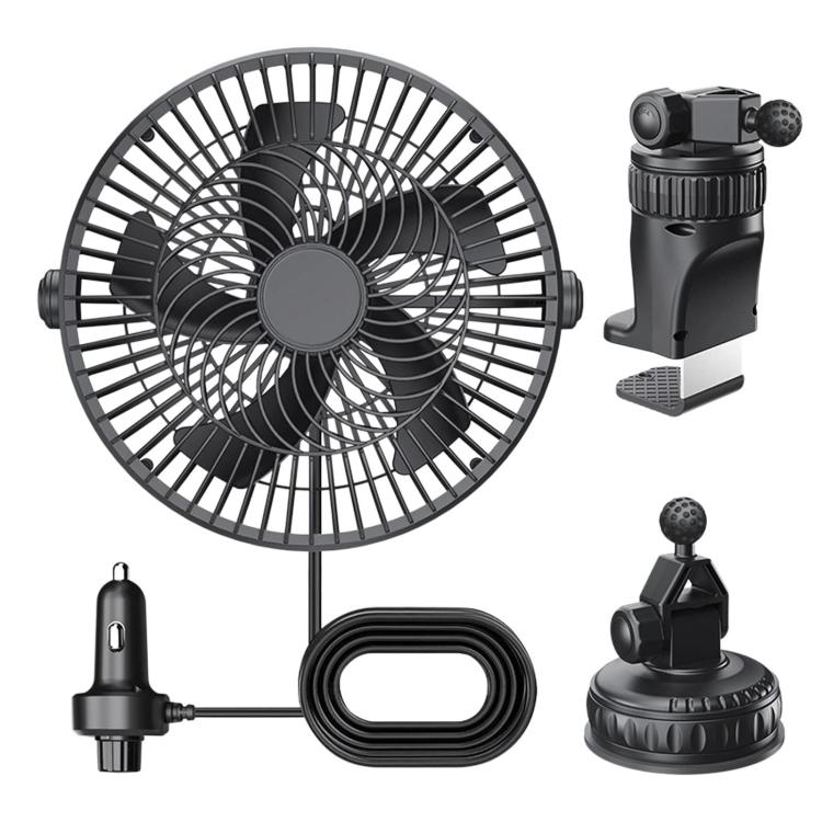 F1303 12V/24V Car Cigarette Lighter Fan Stepless Speed Quiet Cooling Fan With Hanging Hook