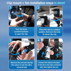 F1303 12V/24V Car Cigarette Lighter Fan Stepless Speed Quiet Cooling Fan With Hanging Hook