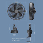 F1303 12V/24V Car Cigarette Lighter Fan Stepless Speed Quiet Cooling Fan With Hanging Hook