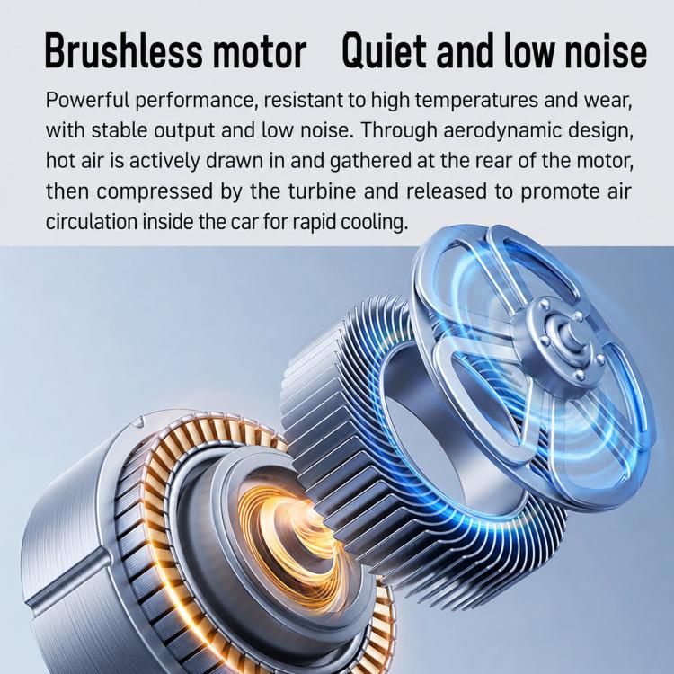 F1303 12V/24V Car Cigarette Lighter Fan Stepless Speed Quiet Cooling Fan With Hanging Hook