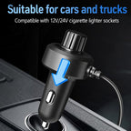 F1303 12V/24V Car Cigarette Lighter Fan Stepless Speed Quiet Cooling Fan With Hanging Hook